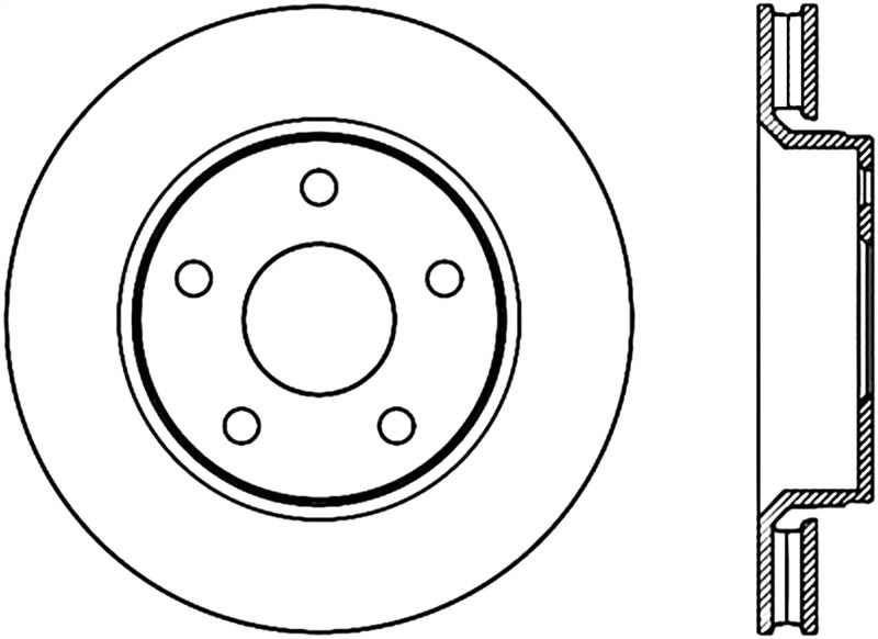 Stoptech 126.67068CSR Sport Slot 07-17 Jeep Wrangler Slotted Right Front CRYO Rotor