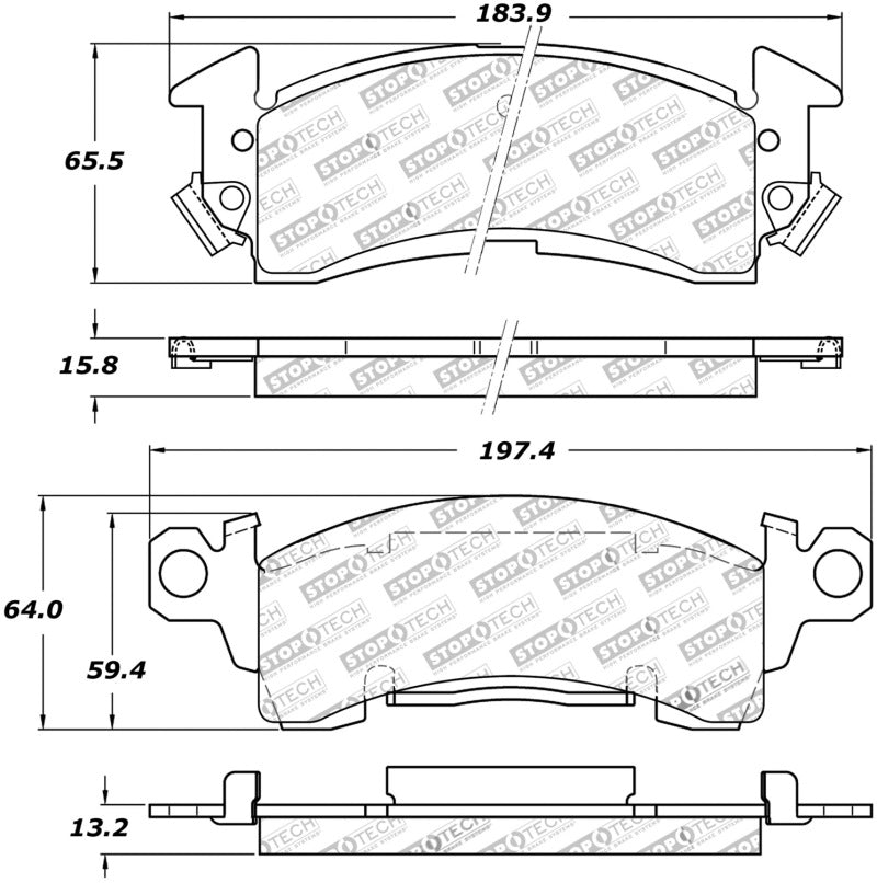 Stoptech 309.0052 Sport Brake Pads w/Shims and Hardware - Front