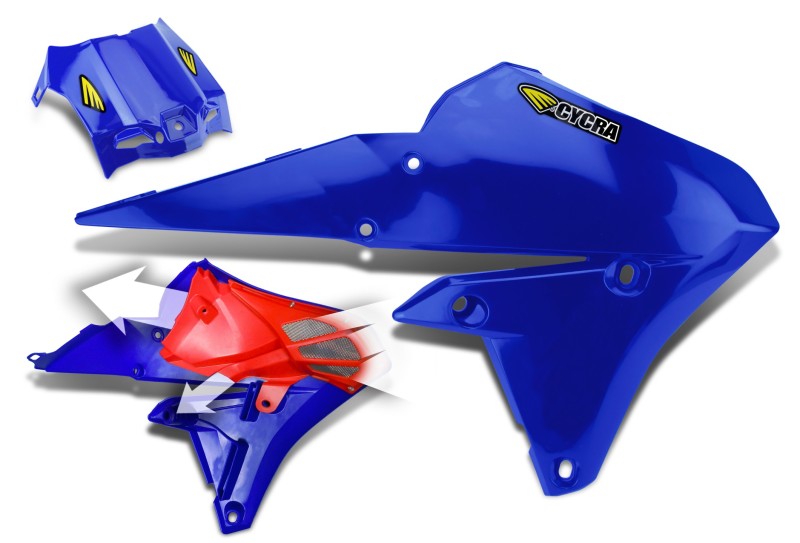 Cycra 1CYC-1782-62 fits Yamaha WR250F Powerflow Radiator Shrouds - OEM Blue