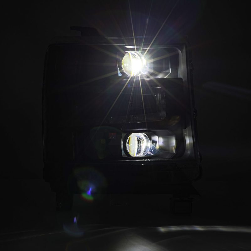 AlphaRex 880234 fits Chevy 16-18 1500HD LUXX LED Proj Headlights BK w/Seq Actvn