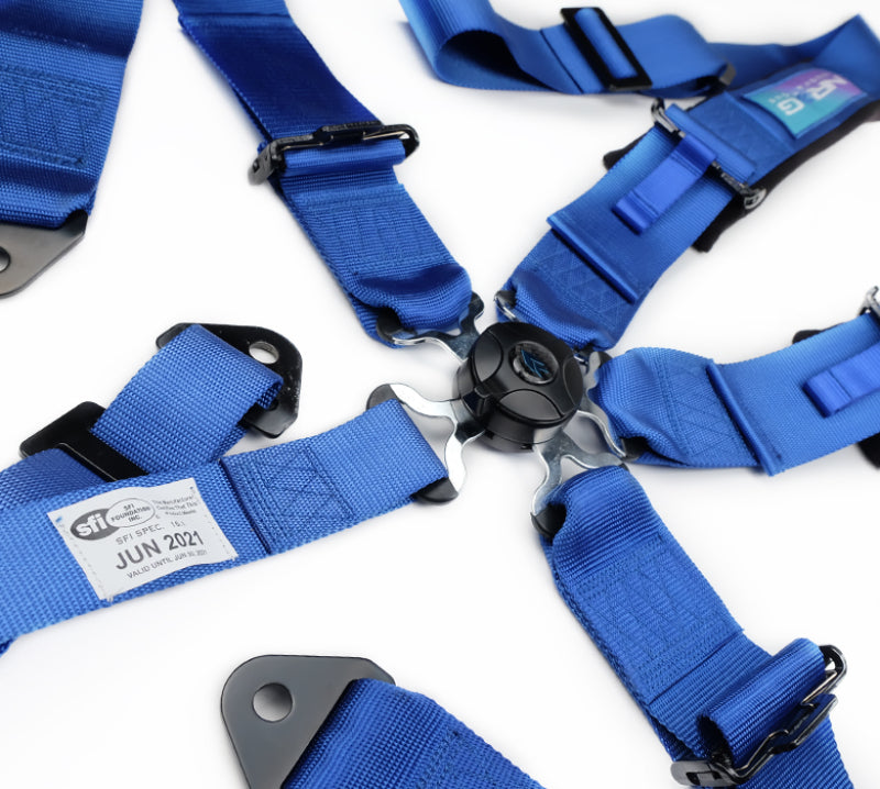 NRG SBH-B6PCBL 5PT 3in. Seat Belt Harness / Cam Lock - Blue