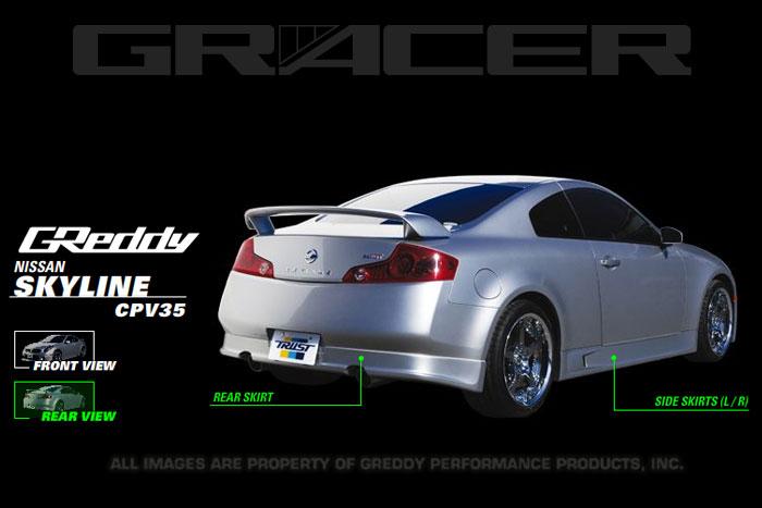 GReddy 17020196 fits Nissan G35 Fiberglass Side Skirts (Must ask/call to order)