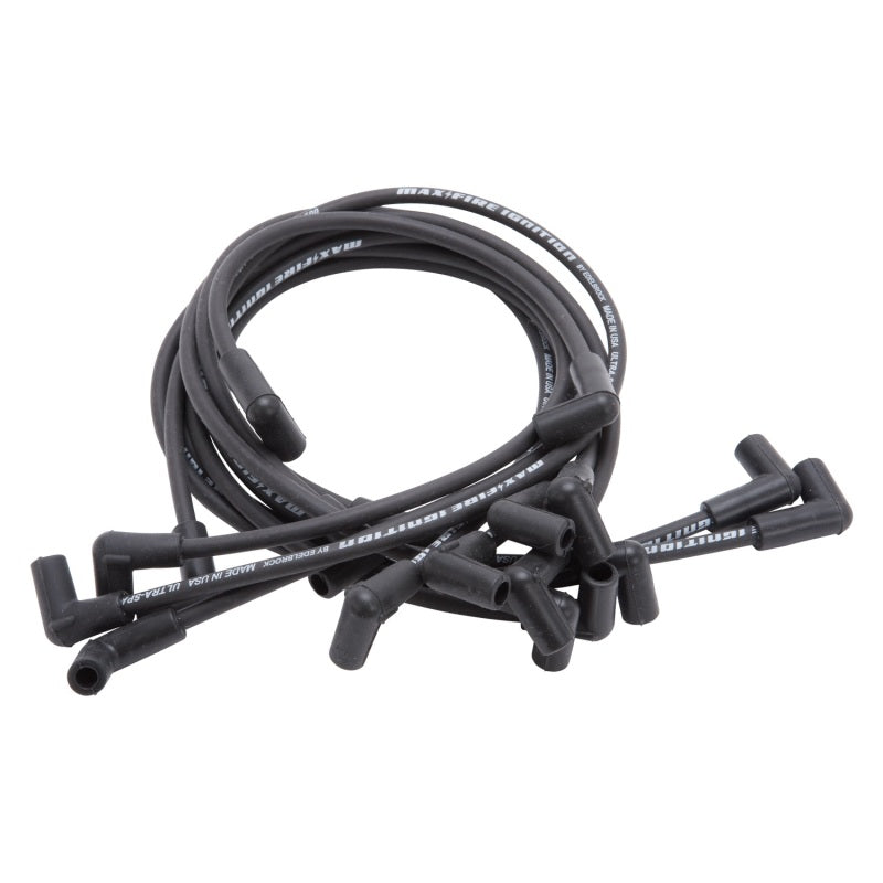 Edelbrock 22702 Spark Plug Wire Set fits SBC 74-88 V8 500 Ohm Resistance Black (Set of 9)