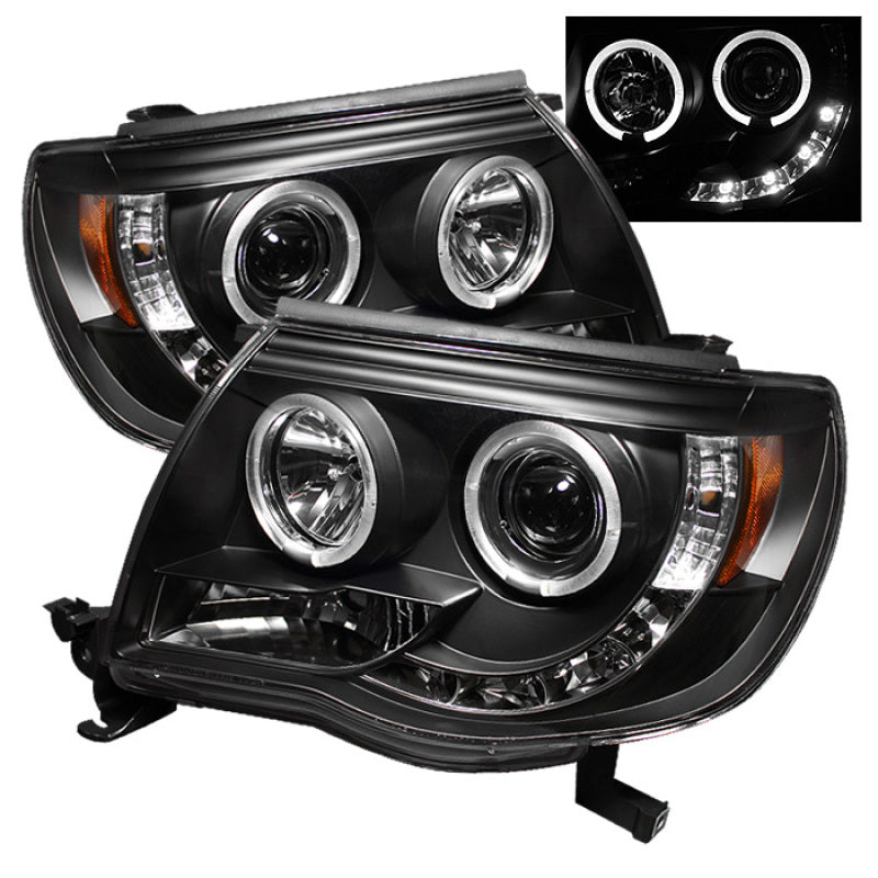 Spyder 5011916 fits Toyota 05-11 Tacoma Projector Headlights LED Halo LED Black