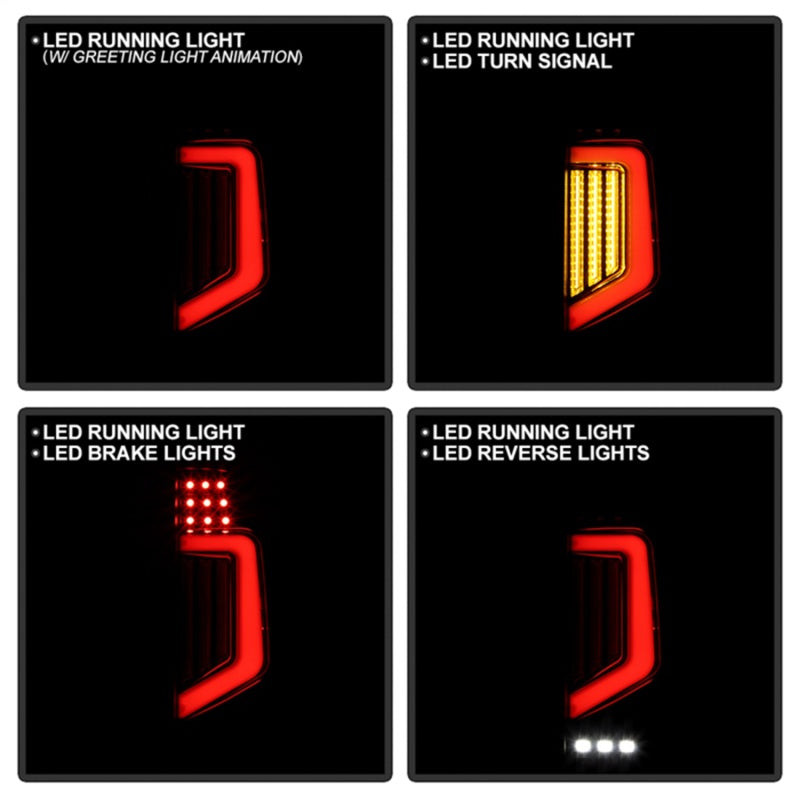 SPYDER 5089137 05-21 fits Nissan Frontier Clear Light Bar LED Tail Lights - Blk (ALT-YD-NF05AP-GR-LED-BK)