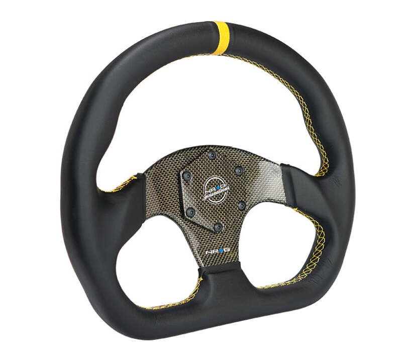NRG RST-024CF RST-024CF/GD Carbon Fiber Flat Bottom Steering Wheel Yellow CF