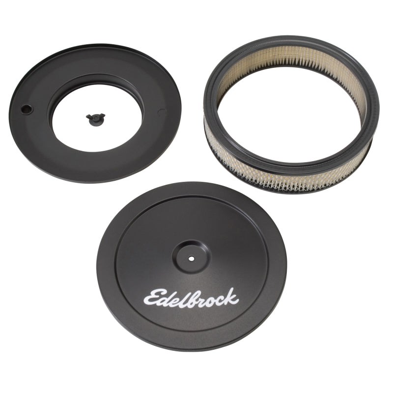 Edelbrock 1203 Air Cleaner Pro-Flo Series Round Steel Top Paper Element 10In Dia X 3 5In Black