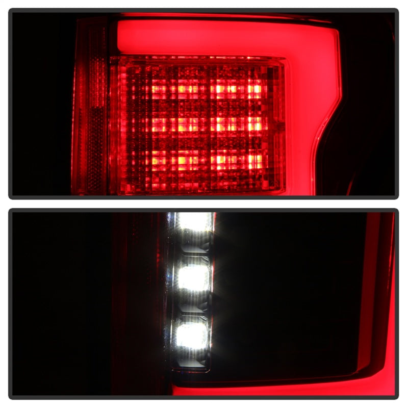 Spyder 5085320 fits Ford 15-18 F-150 LED Tail Lights (w/Blind Spot) - Red Clear