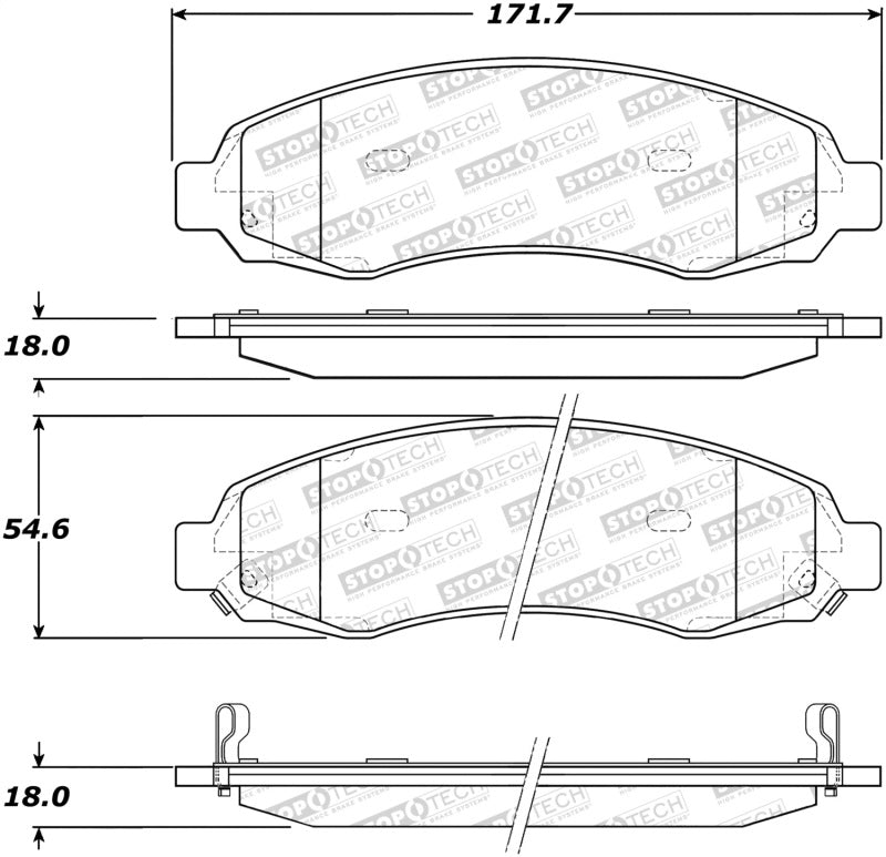 Stoptech 308.0962 Street Brake Pads