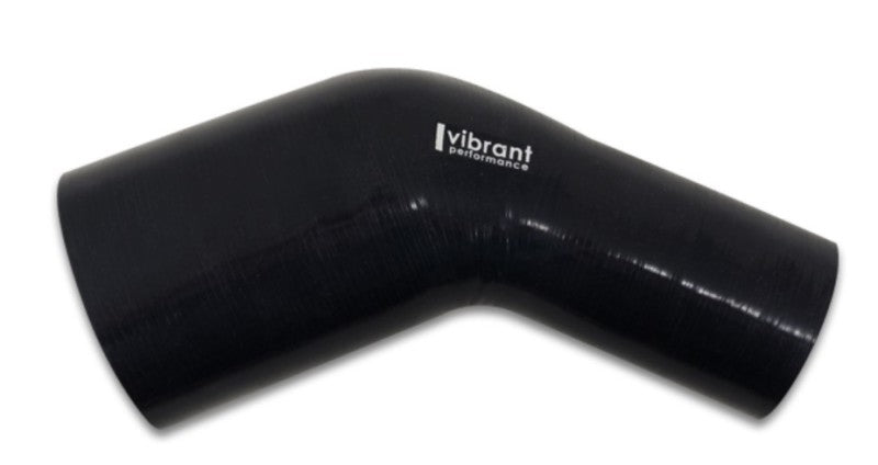 Vibrant 19771 ID x 3.25in ID Gloss Black Silicone 45 Degree Transition Elbow