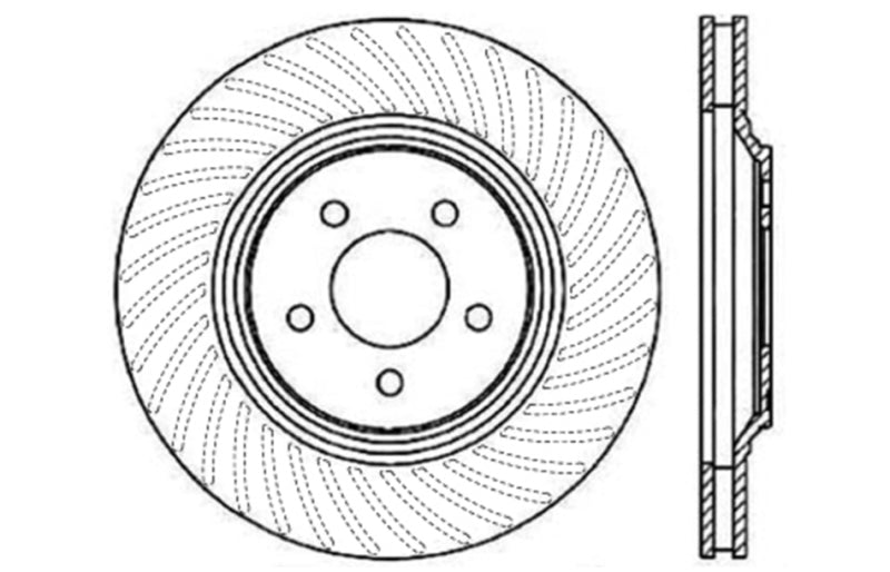 Stoptech 127.61045R 94-04 Ford Mustang SVT Cobra Slotted & Drilled Sport Front Right Brake Rotor