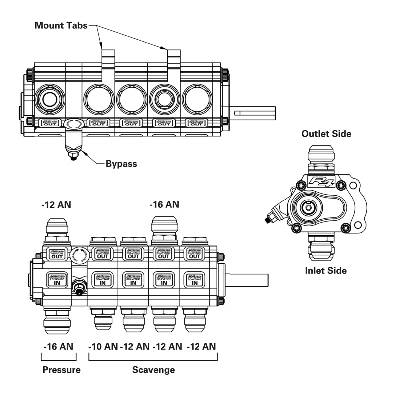 Peterson Fluid Systems 1152798 R4 5-Stage Oil Pump - BH - HV - Rear Drive
