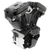 S&S 310-0900A Cycle 06-17 Dyna T124 Black Edition Long Block Engine - Wrinkle Bl