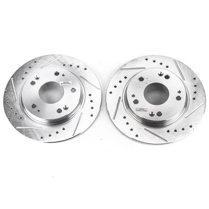 PowerStop fits Honda 11-15 CR-Z Rear Evolution Drilled & Slotted Rotors - Pair