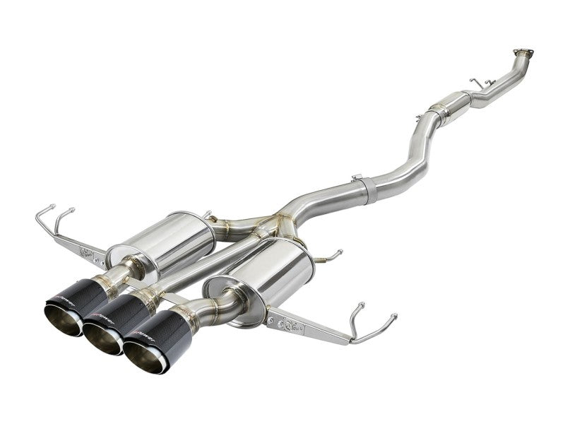 AFE 49-36623-C 3in 304 SS Cat-Back Exhaust w/ Carbon Fiber Tips 17-18 fits Hon