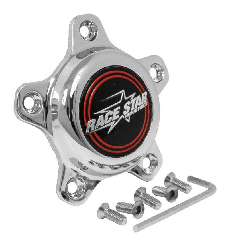 Race Star 615-5095-1 5 Lug Cap Tall Plastic Chrome (incl. Medallion & Screws)