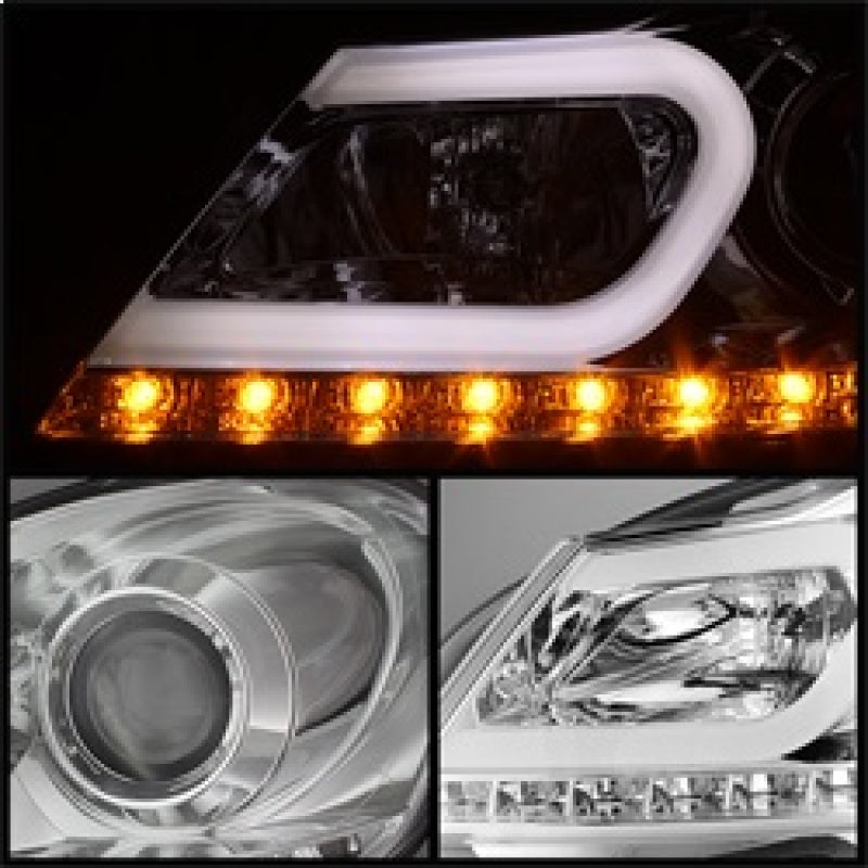 Spyder 5074256 fits Mercedes Benz W204 C-Class Projector Halogen Model- DRL Chr