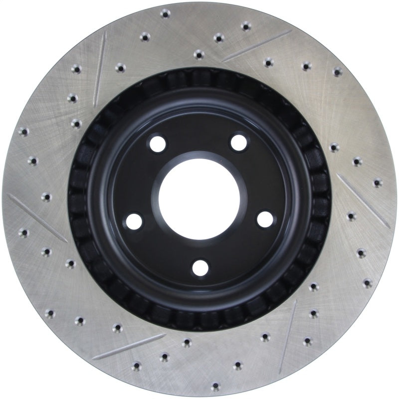 Stoptech 127.62085L Power Slot 05-07 fits Cadillac XLR / 06-09 Chevy Corvette Front Left Drilled & Slotted Rotors