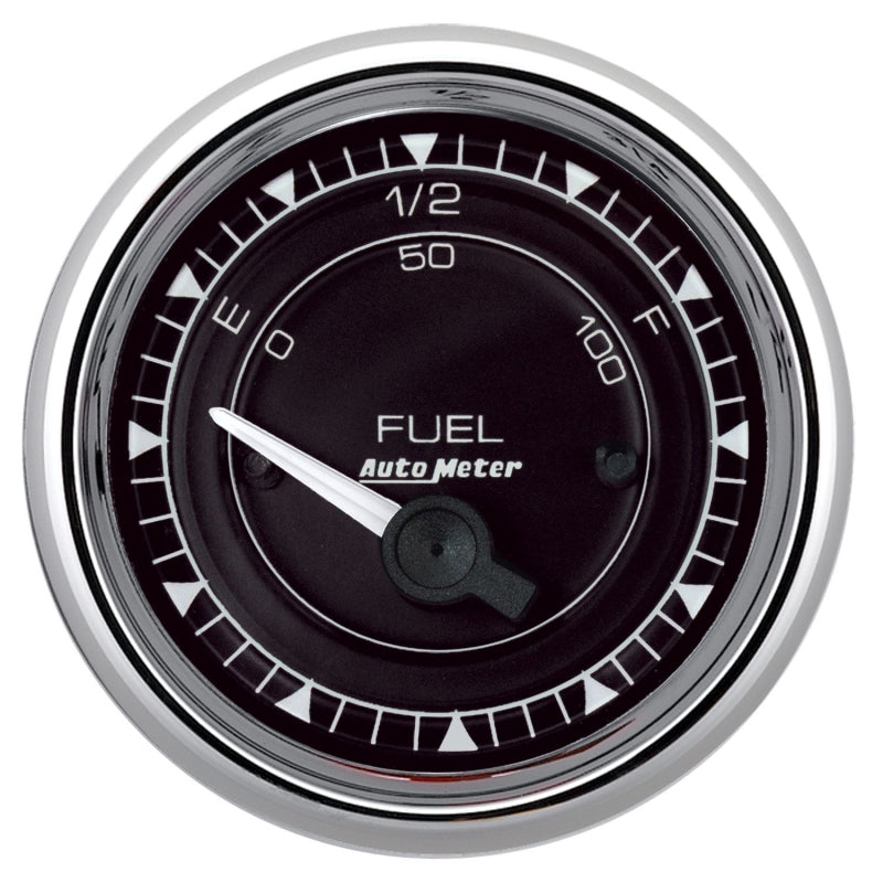AutoMeter 9716 AutoMeter Chrono 2-1/16in 0E 240E-33F Ohm Electric Fuel Level Gauge - Chrome