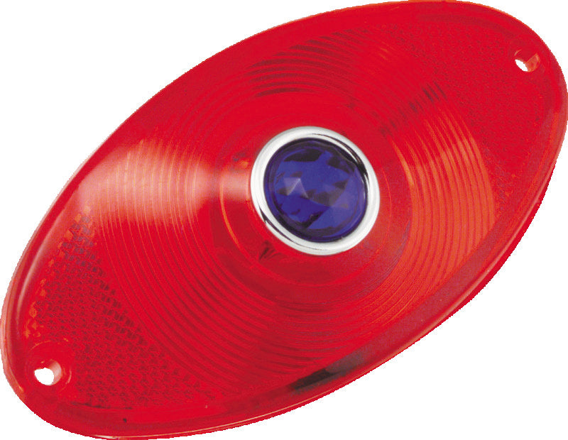 Bikers Choice 491260 Replacement Red Cat Eye Taillight Lens With Blue Dot Custo