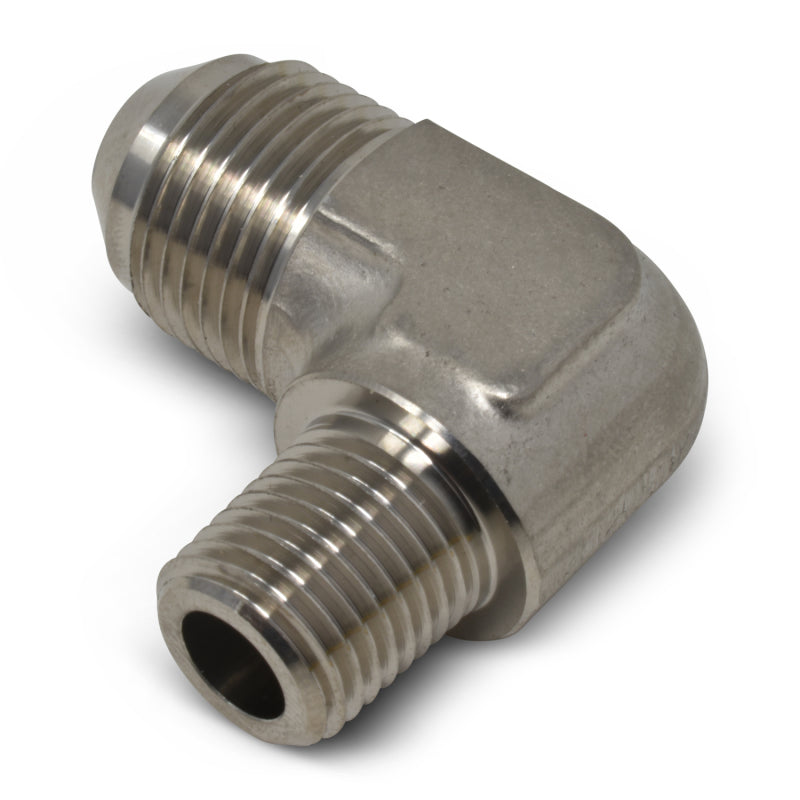 Russell 660801 Performance -4 AN to 1/8in NPT 90 Degree Flare to Pipe Adapter (Endura)