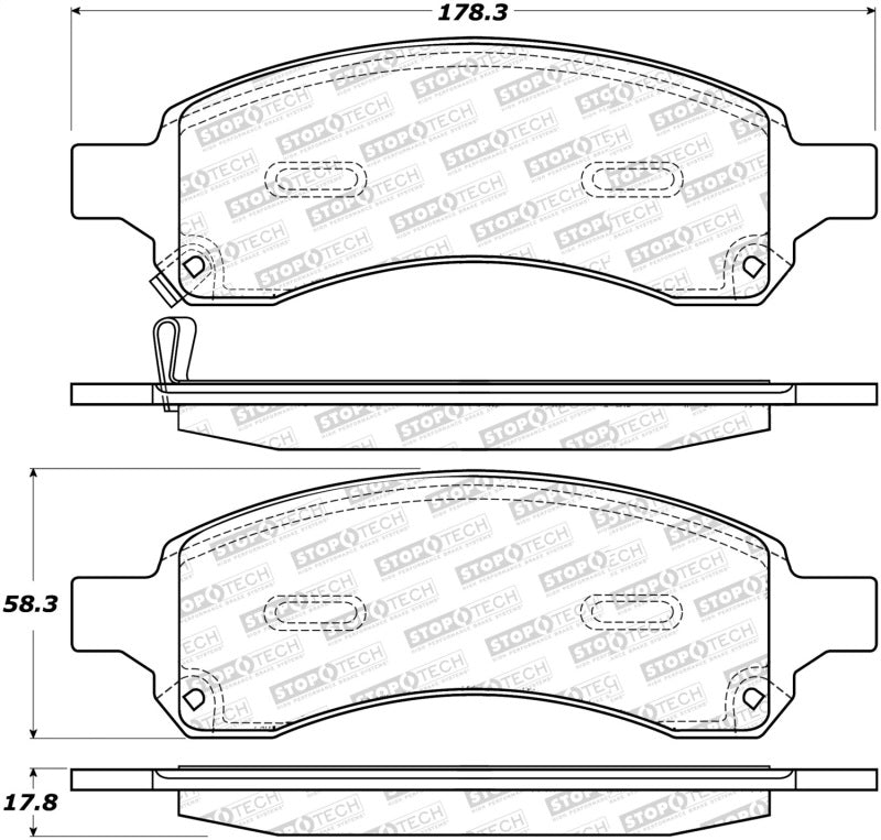 Stoptech 305.1169 Street Select Brake Pads - Rear