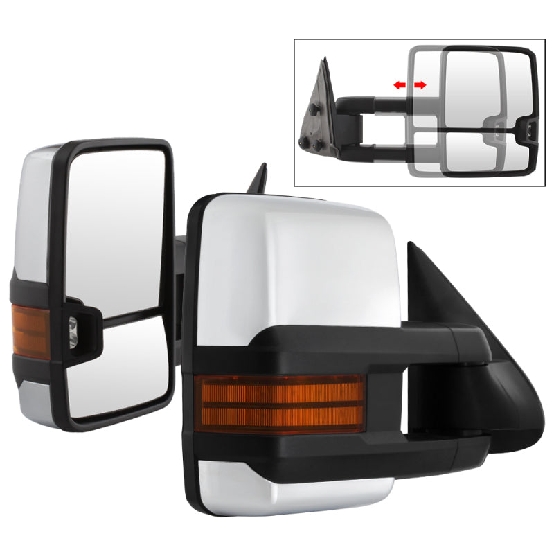 xTune 9936746 fits Chevy Silverado 99-06 G3 LED Signal Telescoping Mirror Chrom