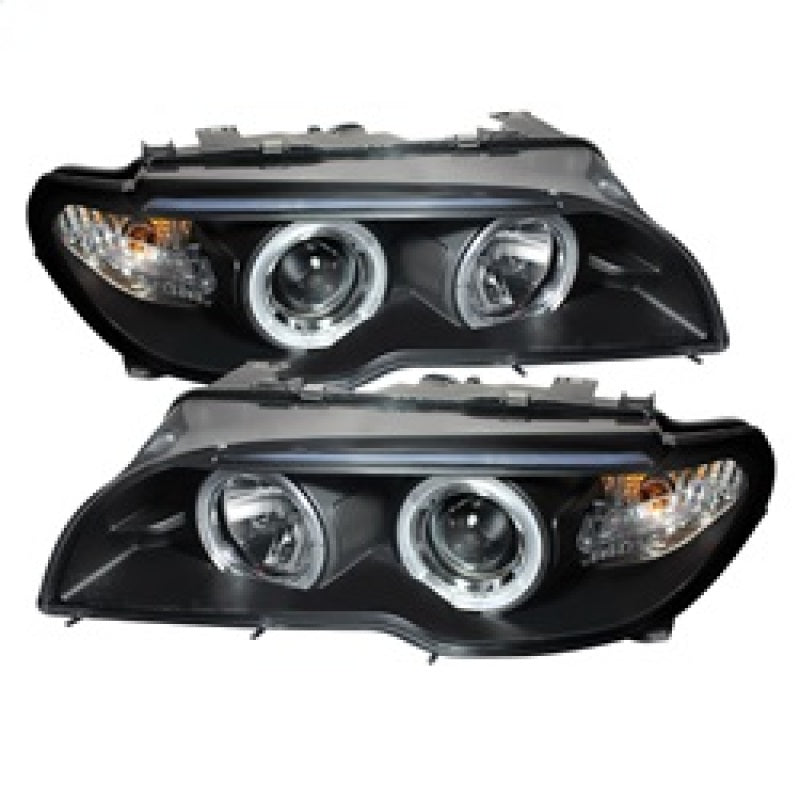 Spyder 5077141 fits BMW 04-06 E46 3-Series 2 DR Projector Halogen Model- LED Ha