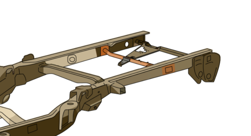 RustBuster RB7082 Forward Spare Tire Crossmember