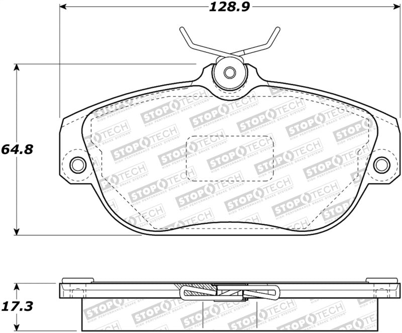 Stoptech 308.0542 Street Touring 92-97 Volvo 960 Front Brake Pads - Semi-Metallic