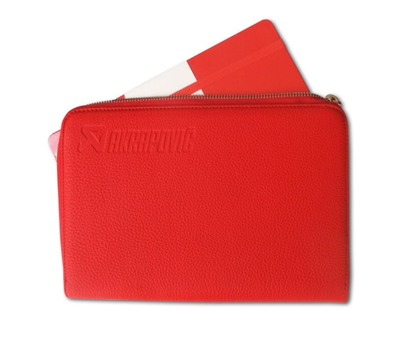Akrapovic 800941 Leather Zip Notebook (S) - Red