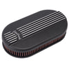Edelbrock 41153 Air Cleaner Classic Series Oval Aluminum Top Cloth Element 17 5In X 9 35In X 3 9In Black