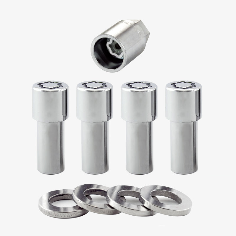 McGard 23181 Wheel Lock Nut Set - 4pk. (X-Long Shank) 1/2-20 / 13/16 Hex / 2.165in. Length - Chrome