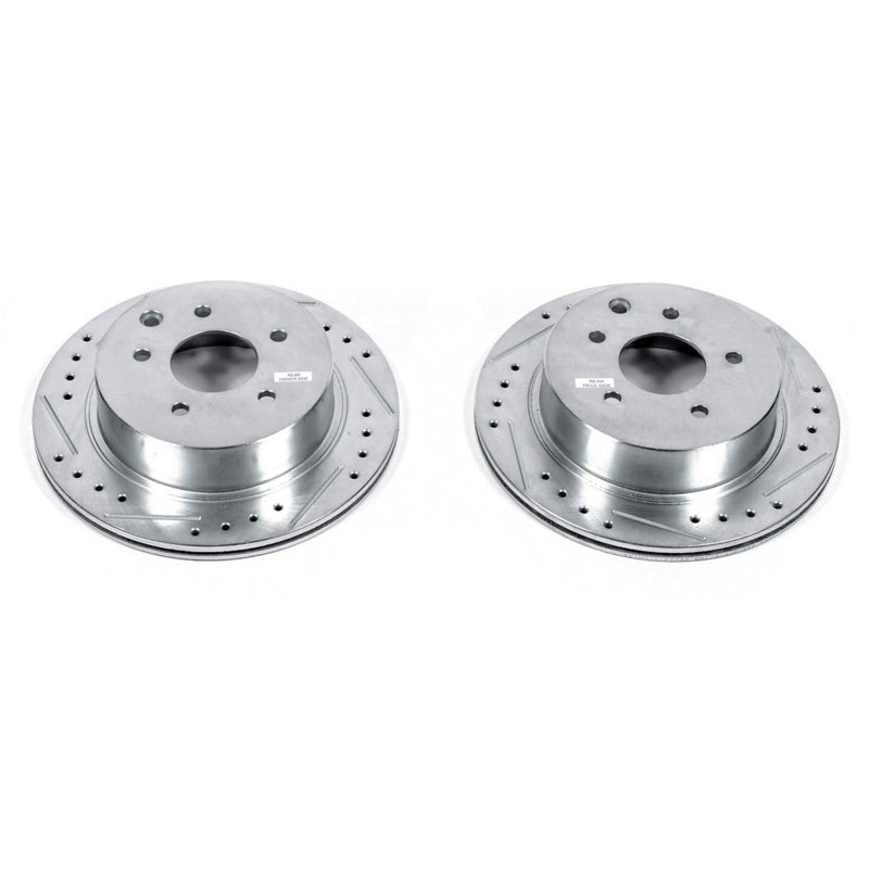 PowerStop fits Infiniti 93-97 J30 Rear Evolution Drilled & Slotted Rotors - Pair