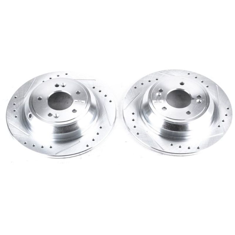 PowerStop fits Genesis 17-18 G80 Rear Evolution Drilled & Slotted Rotors - Pair
