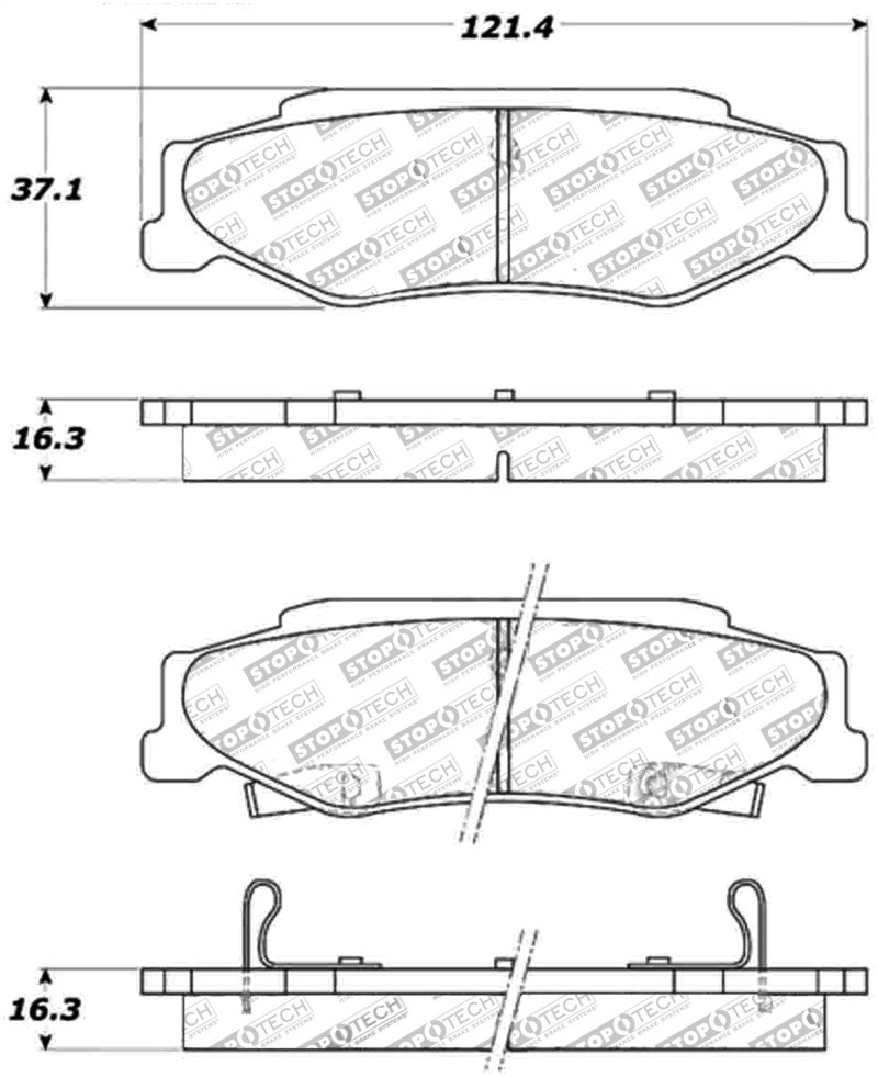 Stoptech 308.0732 Street Touring 04-08 Cadillac XLR/XLR-V Rear Brake Pads