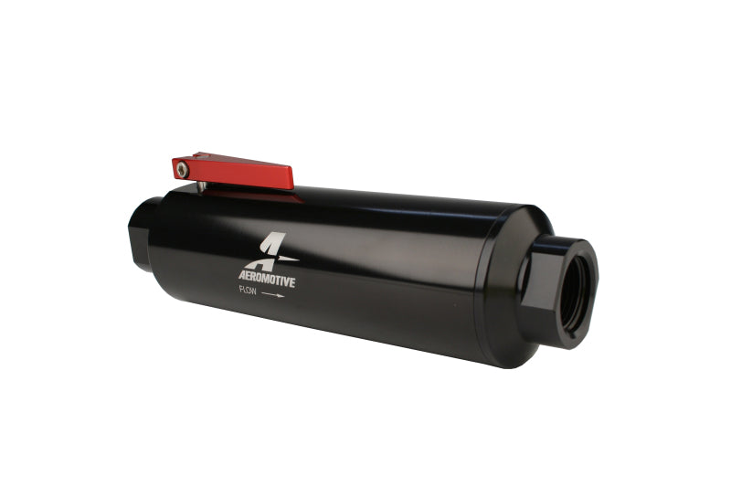 Aeromotive 12332 In-Line AN-12 Filter w/Shutoff Valve 100 Micron SS Element - B