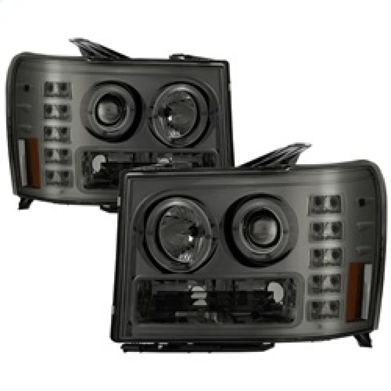 Spyder 5010629 fits GMC 07-13 Sierra 1500/2500/3500 Projector Headlights LED Ha