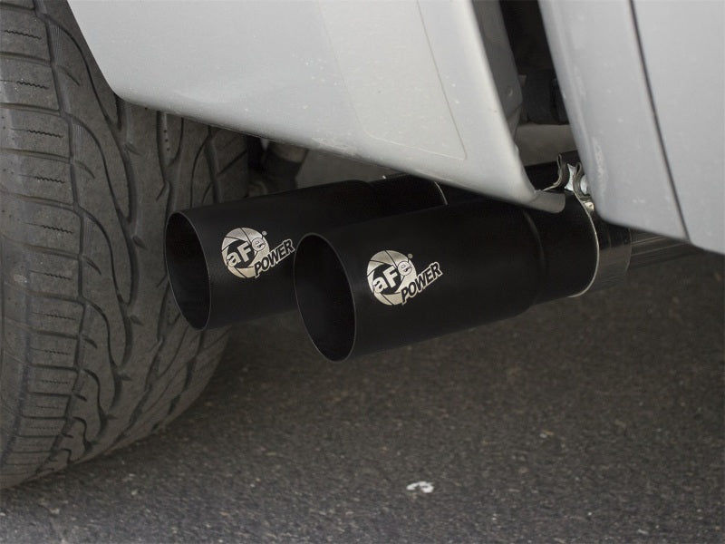 AFE 49-44062-B Series CB 3in Middle Side Exit SS Exht w/ Black Tips 09-16 fits