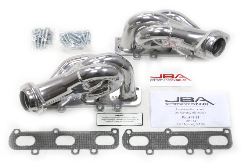 JBA 1618SJS fits Ford 11-17 Mustang 3.7L V6 1-5/8in Primary Silver Ctd Cat4Ward Header