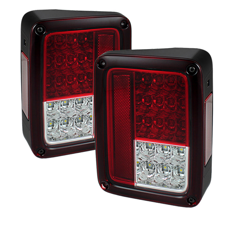 Spyder 5070401 fits Jeep 07-15 Wrangler LED Tail Lights Red Clear ALT-YD-JWA07-