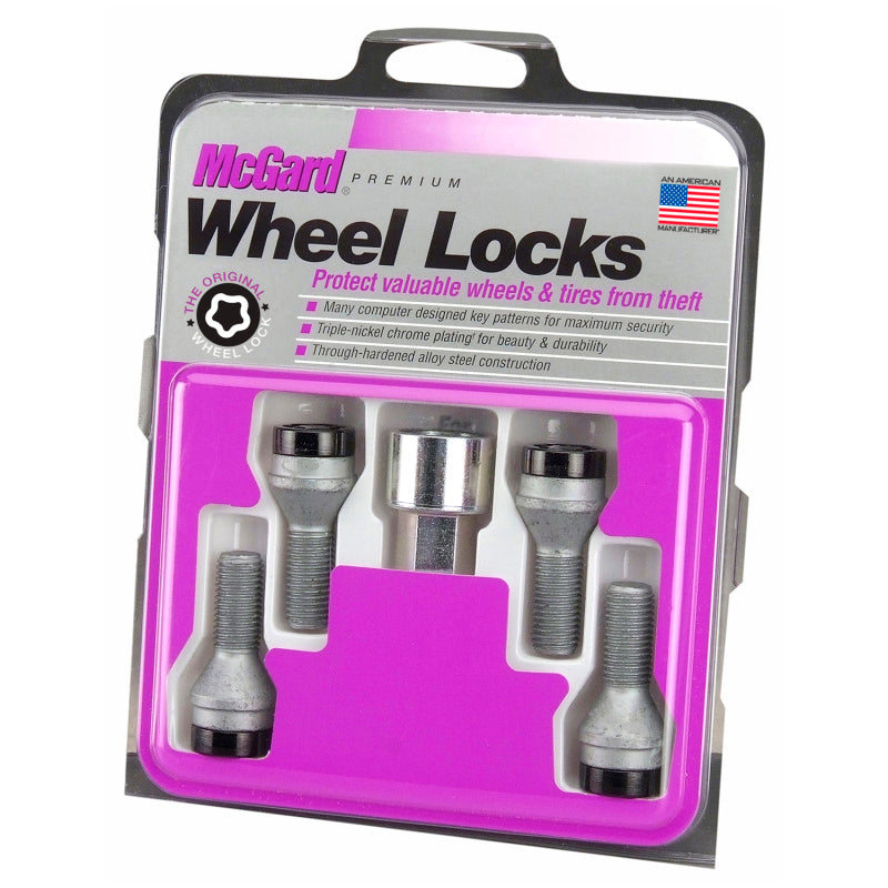 McGard 27361 Wheel Lock Bolt Set - 4pk. (Cone Seat) M12X1.25 / 19mm Hex / 25.6mm Shank Length - Black