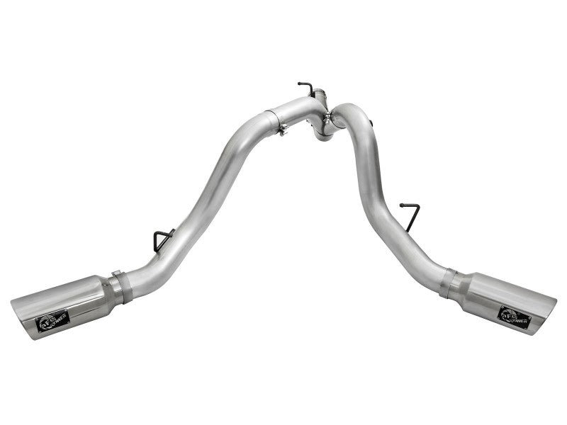AFE 49-04080-P Exhaust 4in Dual DPF-Back Al Steel w/ Pol Tips 16-17 fits GM Die