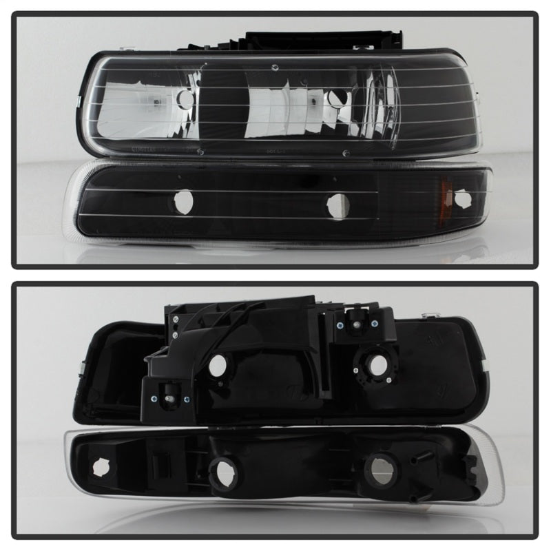 5064219 Xtune fits Chevy 00-06 TahOE Amber Crystal Headlights w/ Bumper Lights