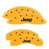 MGP 42020SJEPYL 4 Caliper Covers Engraved Front & Rear 11-15 fits Jeep Grand Che