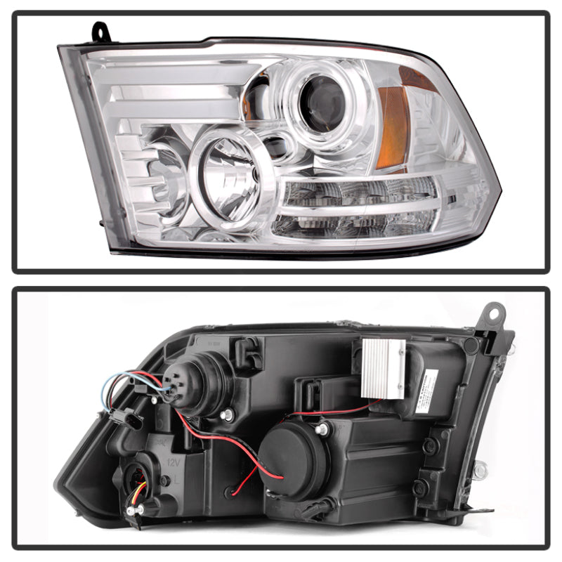 Spyder 5080998 fits Dodge 09-12 Ram Projector Headlights Light Bar DRL Chrome P