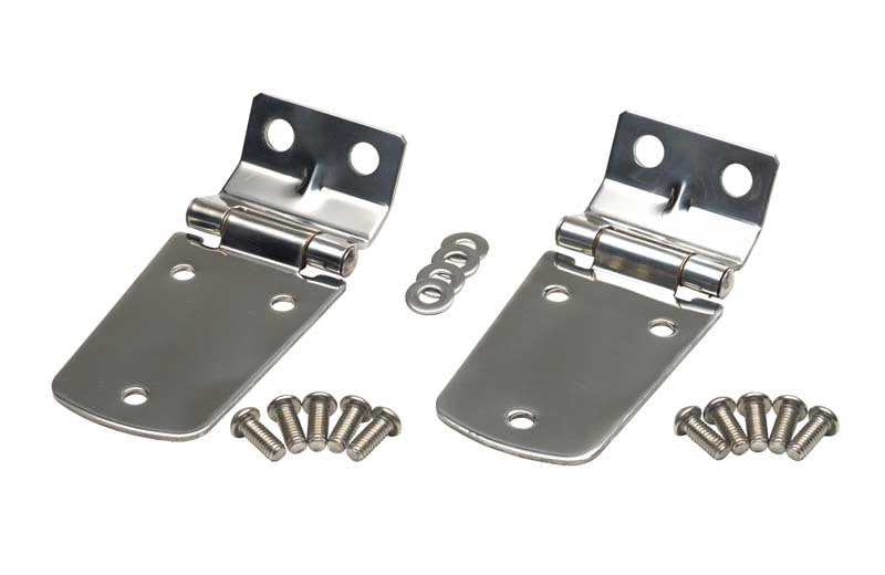 Kentrol 30476 fits Jeep 97-06 Wrangler TJ Hood Hinge Pair - Polished Silver