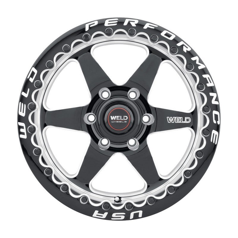 Weld S90971181P36 S909 17x11 Ventura 6 Beadlock 6x127 ET36 BS7.375 Gloss BLK MI