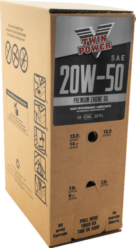 Twin Power 539026 20W50 Oil 6 Gallon Bag In Box