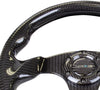 NRG ST-009CF ST-009CF/BK Carbon Fiber Steering Wheel Flat Bottom w/Shiny Black